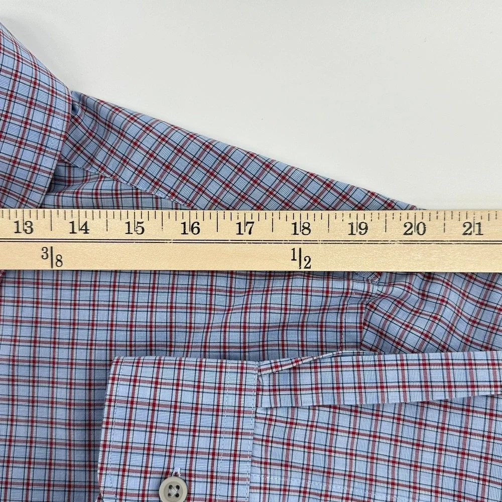 Jos‎ A Bank Traveler Men L Plaid Button Down Shirt Travel Tech Tailored Fit